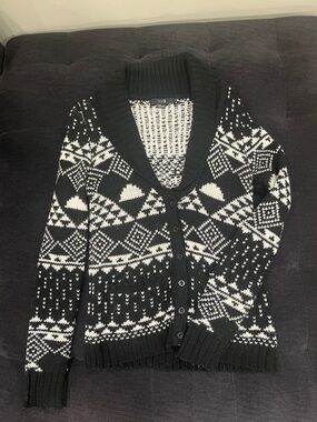 Black & White Knit Cardigan